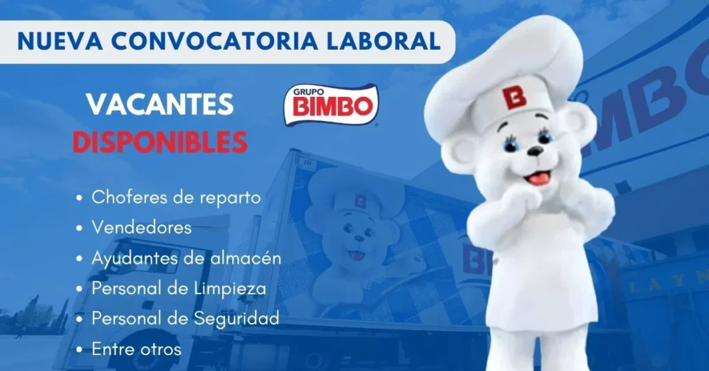🍞 ¡TRABAJO EN BIMBO 2026! Vacantes Disponibles